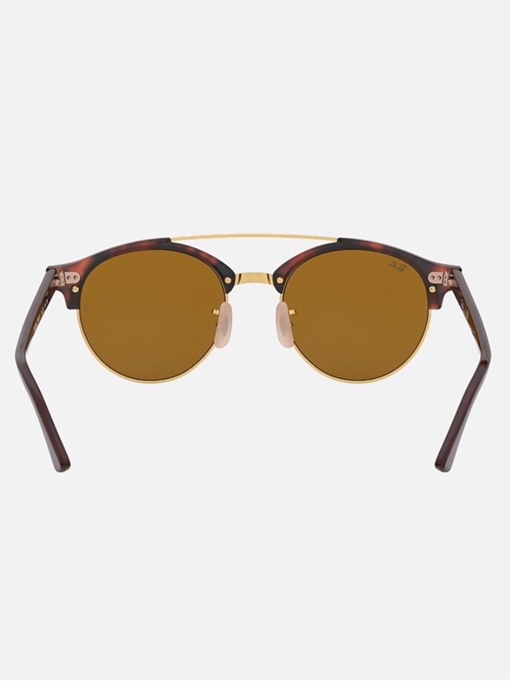 RAY-BAN Clubround Double Bridge Tortoise & Gold Sunglasses - Picture 4 of 10